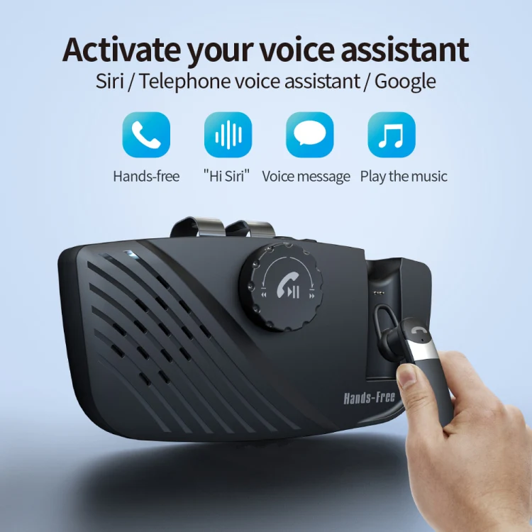 SP16 Car Speaker Bluetooth Headset Kit Privacy Call Visor Handsfree Phone Headset Wireless Car Audio - Image 4