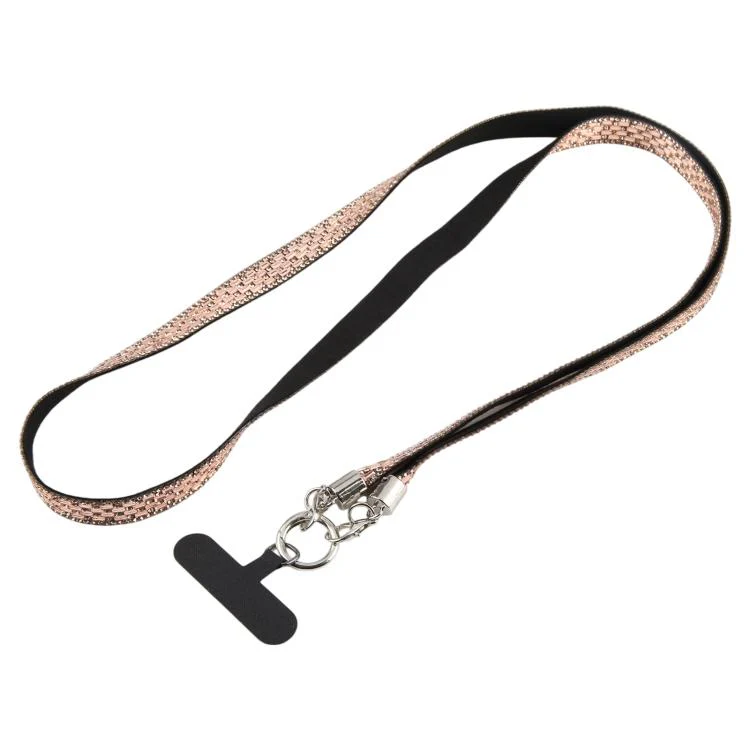 Sparkling Rhinestone Phone Lanyard with Pad(Champagne Gold) - Image 2