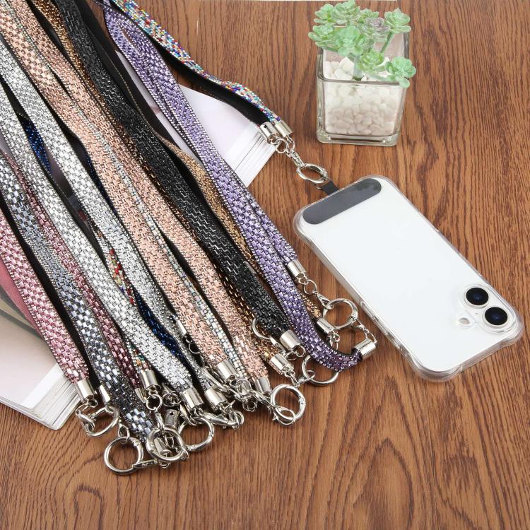 Sparkling Rhinestone Phone Lanyard with Pad(Gold) - Image 4