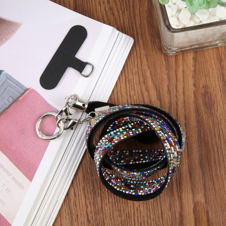 Sparkling Rhinestone Phone Lanyard with Pad(Multicolor)