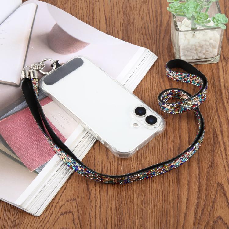 Sparkling Rhinestone Phone Lanyard with Pad(Purple) - Image 7