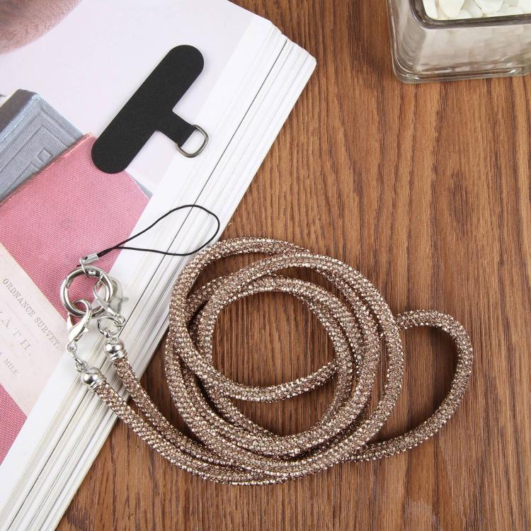 Sparkling Rhinestone Studded Long Phone Strap(Champagne Gold) - Image 2