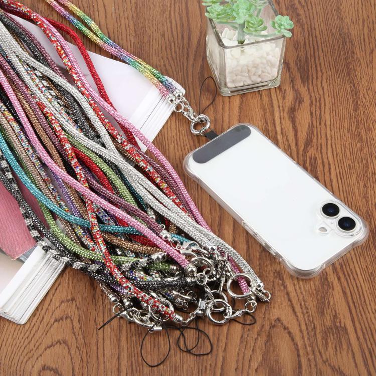 Sparkling Rhinestone Studded Long Phone Strap(Dark Purple) - Image 4
