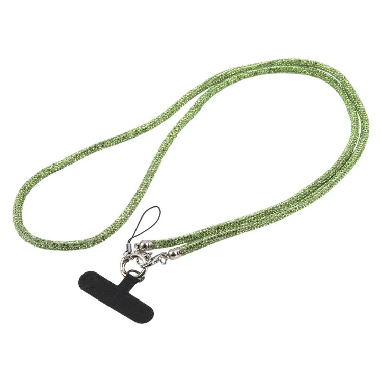 Sparkling Rhinestone Studded Long Phone Strap(Green)