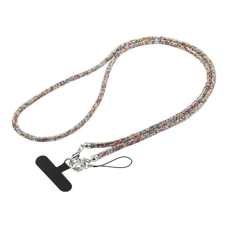Sparkling Rhinestone Studded Long Phone Strap(Rainbow)