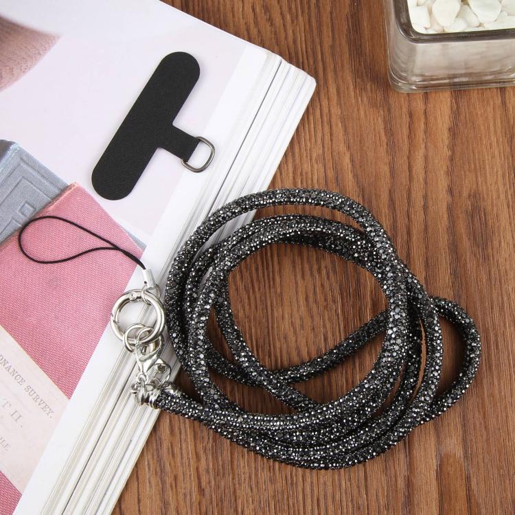 Sparkling Rhinestone Studded Long Phone Strap(Silver Grey) - Image 2
