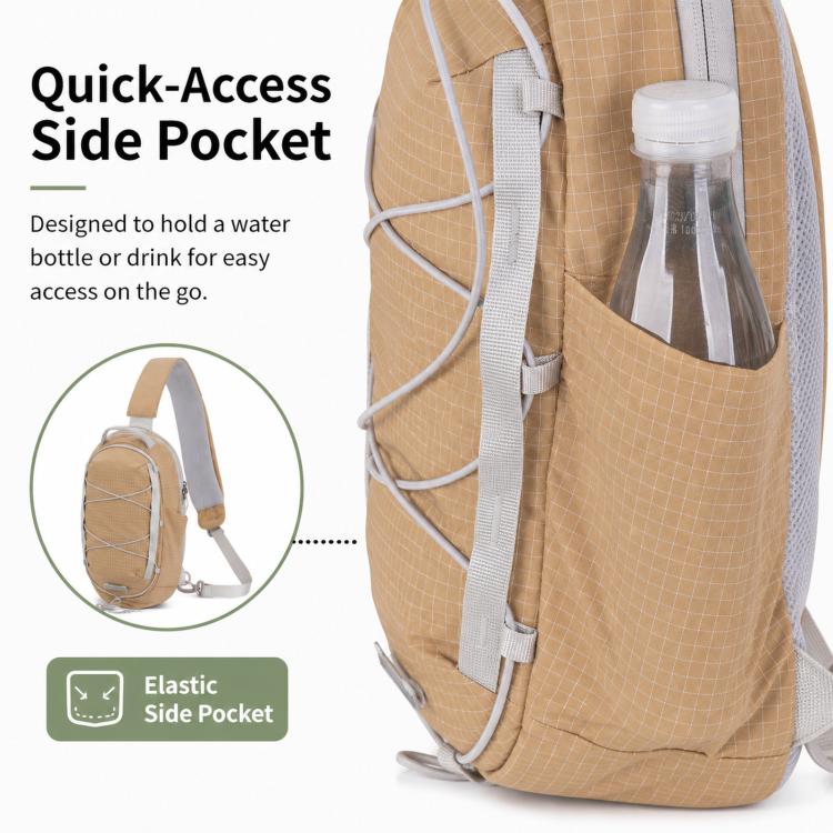 Sports Shoulder Crossbody Bag Lightweight Portable Nylon Waterproof Outdoor Casual Chest Bag(Orange) - Image 6