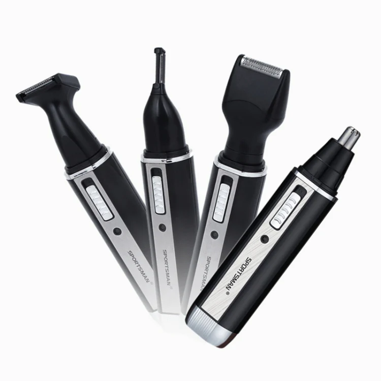 SPORTSMAN Four-in-one Rechargeable Ear Nose Trimmer Electric Shaver Beard Face Eyebrows Hair Trimmer For Men, US Plug(Black, 110V) - Image 2
