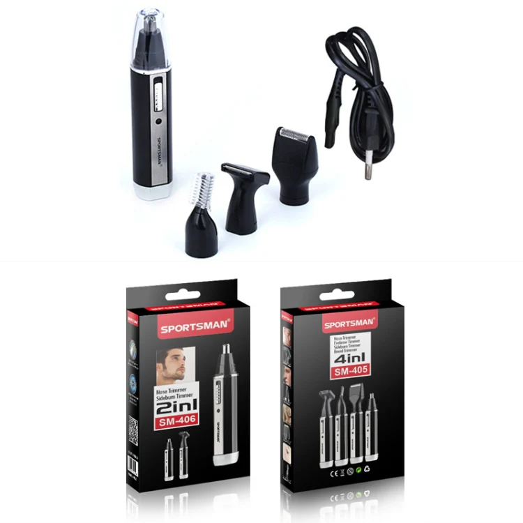 SPORTSMAN Four-in-one Rechargeable Ear Nose Trimmer Electric Shaver Beard Face Eyebrows Hair Trimmer For Men, US Plug(Black, 110V) - Image 7