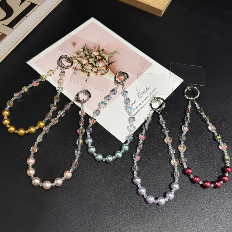 Square Gradient Pearl Minimalist Beaded Chain(Pink) - Image 2