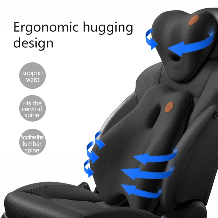 SR-21 Car Lumbar Cushion Headrest Seat Memory Foam Accessories, Style: Massage Headrest (Black) - Image 11
