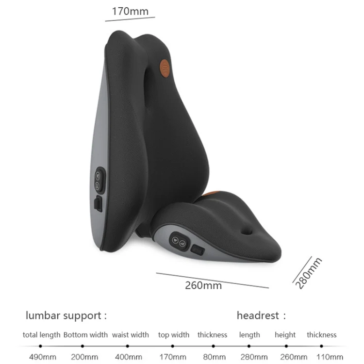 SR-21 Car Lumbar Cushion Headrest Seat Memory Foam Accessories, Style: Massage Headrest (Gray) - Image 7