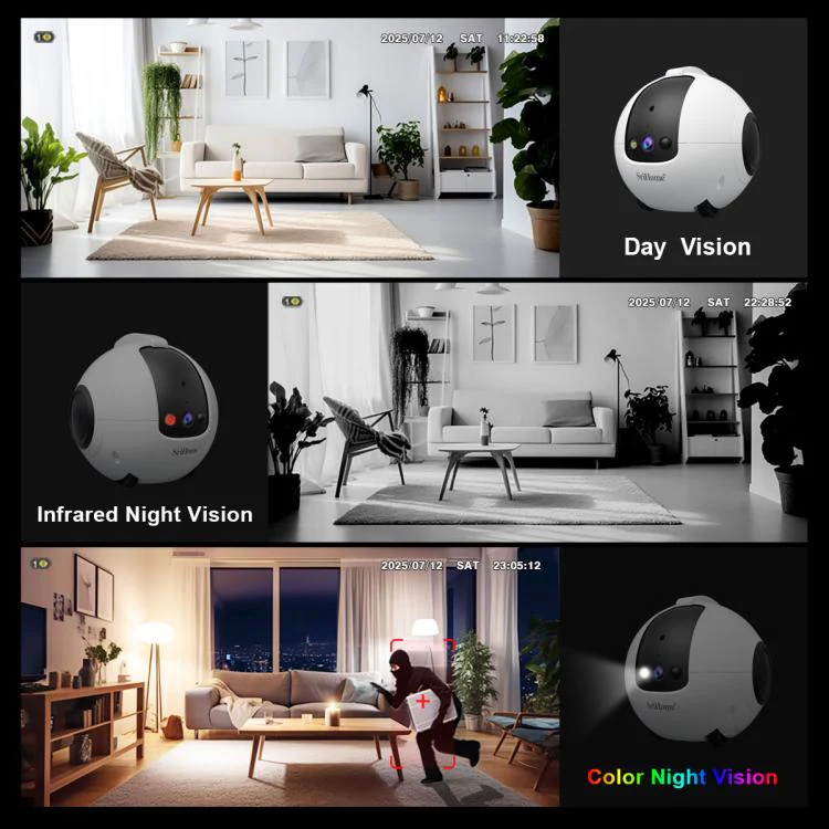 SriHome DH013 Plus 4MP Smart Pet Robot Camera with Auto-Charging Dock, Plug Type:UK Plug(White) - Image 16