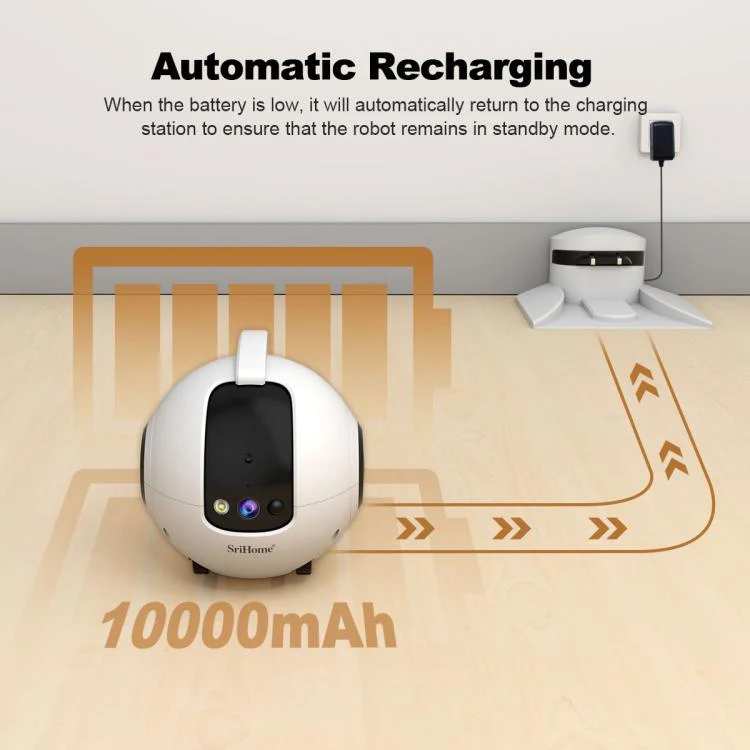 SriHome DH013 Plus 4MP Smart Pet Robot Camera with Auto-Charging Dock, Plug Type:UK Plug(White) - Image 18
