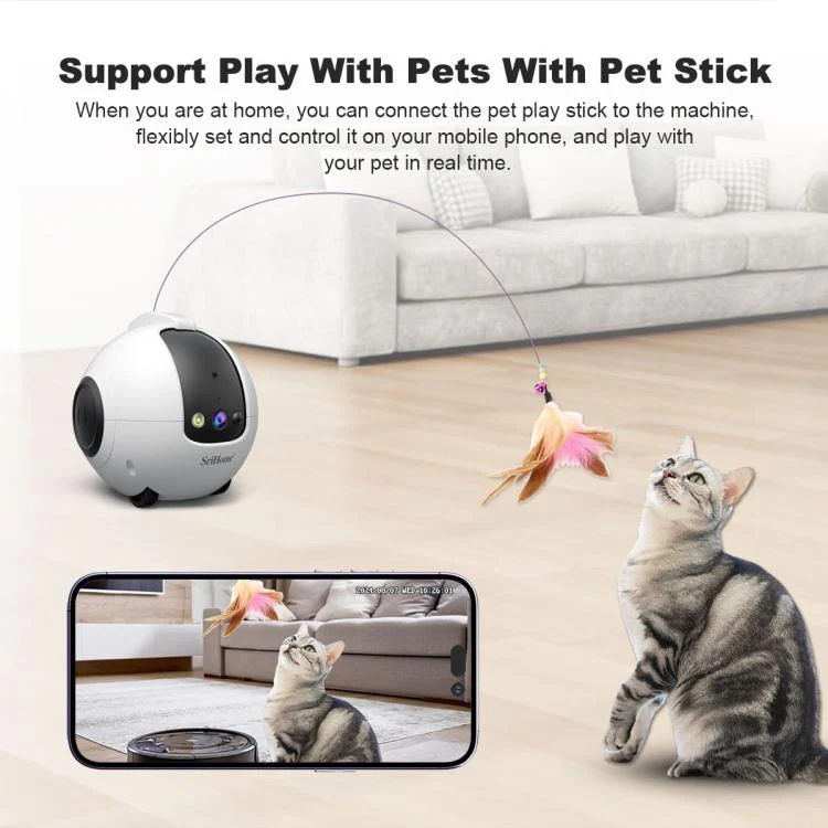 SriHome DH013 Plus 4MP Smart Pet Robot Camera with Auto-Charging Dock, Plug Type:US Plug(White) - Image 13