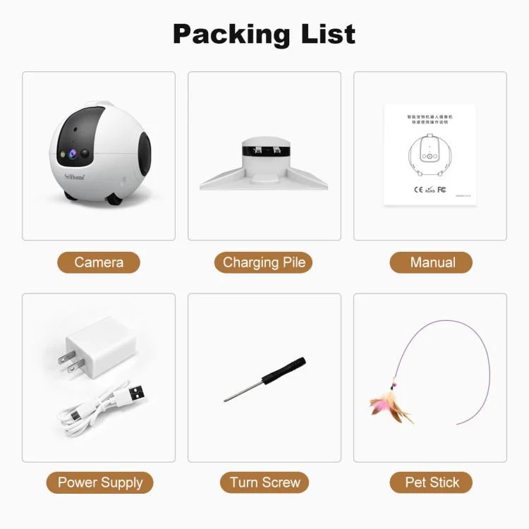SriHome DH013 Plus 4MP Smart Pet Robot Camera with Auto-Charging Dock, Plug Type:US Plug(White) - Image 19