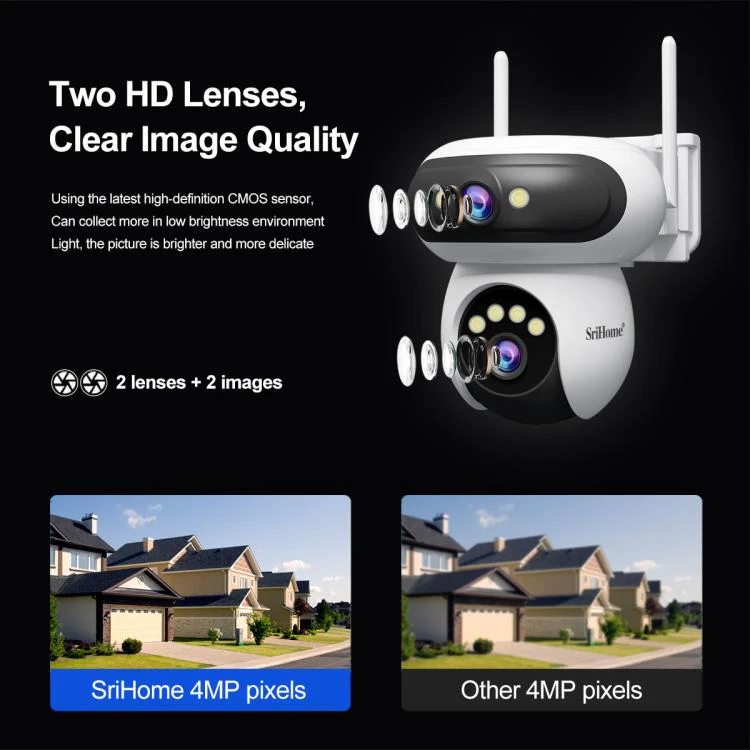 Srihome SH062 8MP Binocular Outdoor Auto-Tracking Wireless WiFi Security Camera(AU Plug) - Image 4