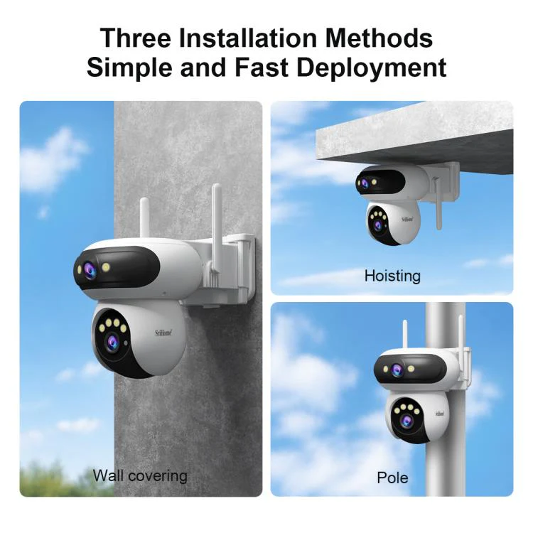 Srihome SH062 8MP Binocular Outdoor Auto-Tracking Wireless WiFi Security Camera(EU Plug) - Image 14