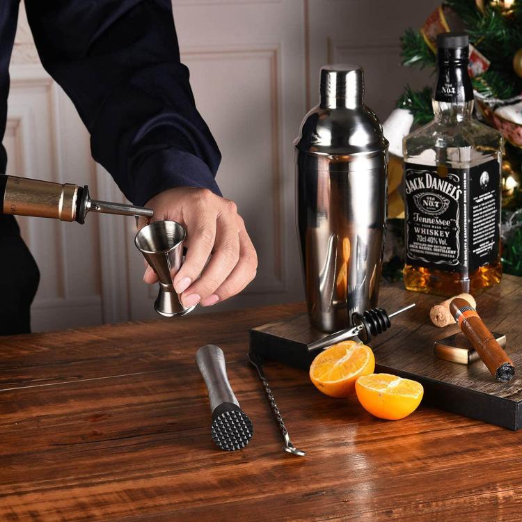Stainless Steel Cocktail Set 750ml Shaker and Cocktail Tools 7-Piece Set - Image 4