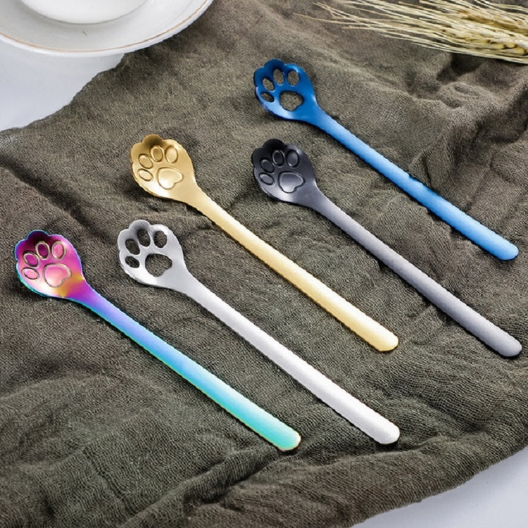 Stainless Steel Creative Cat Claw Coffee Spoon Dessert Cake Spoon, Style:Cat Claw Spoon, Color:Colorful - Image 7