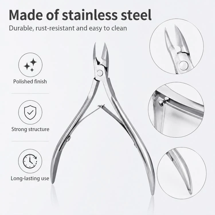 Stainless Steel Cuticle Nipper Manicure Tool for Nail and Cuticle Care(Silver) - Image 5