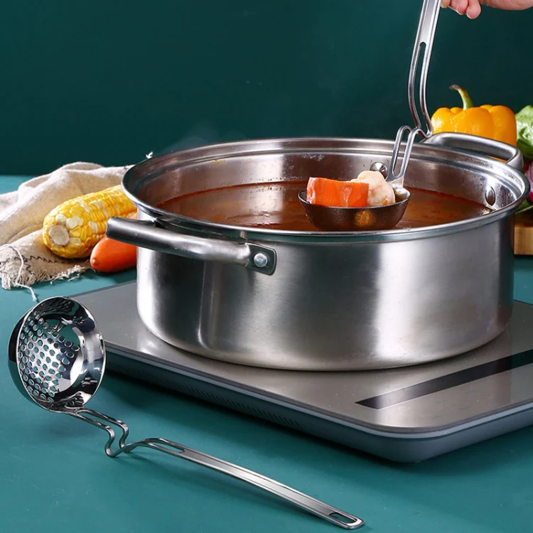 Stainless Steel Hot Pot Hanging Wall Spoon Creative Fishing Spoon Porridge Spoon, Style:Colander - Image 7