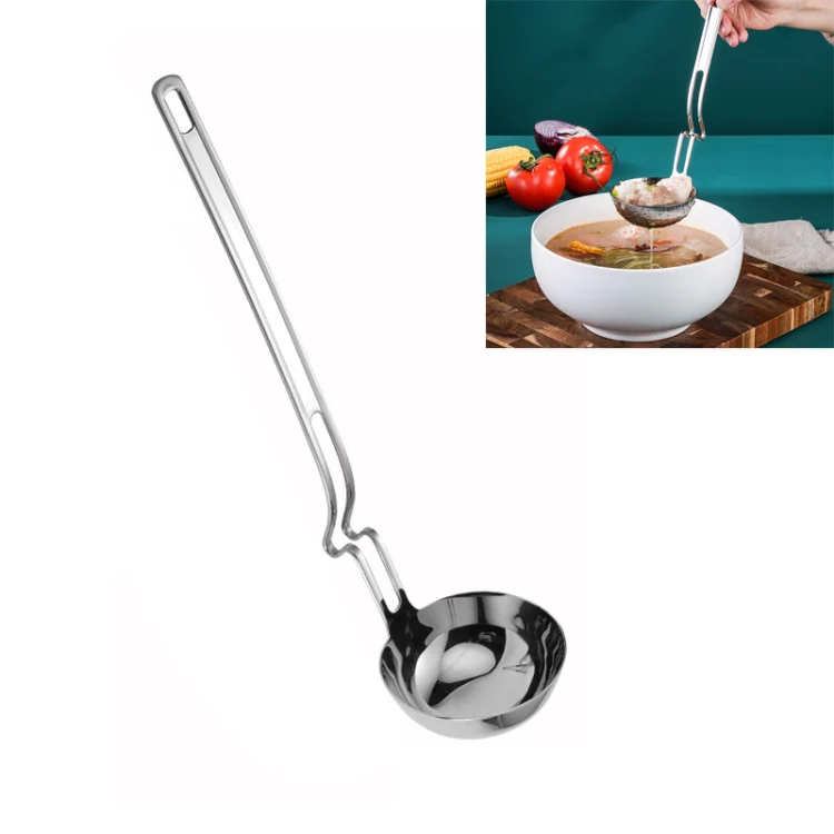 Stainless Steel Hot Pot Hanging Wall Spoon Creative Fishing Spoon Porridge Spoon, Style:Soup Spoon