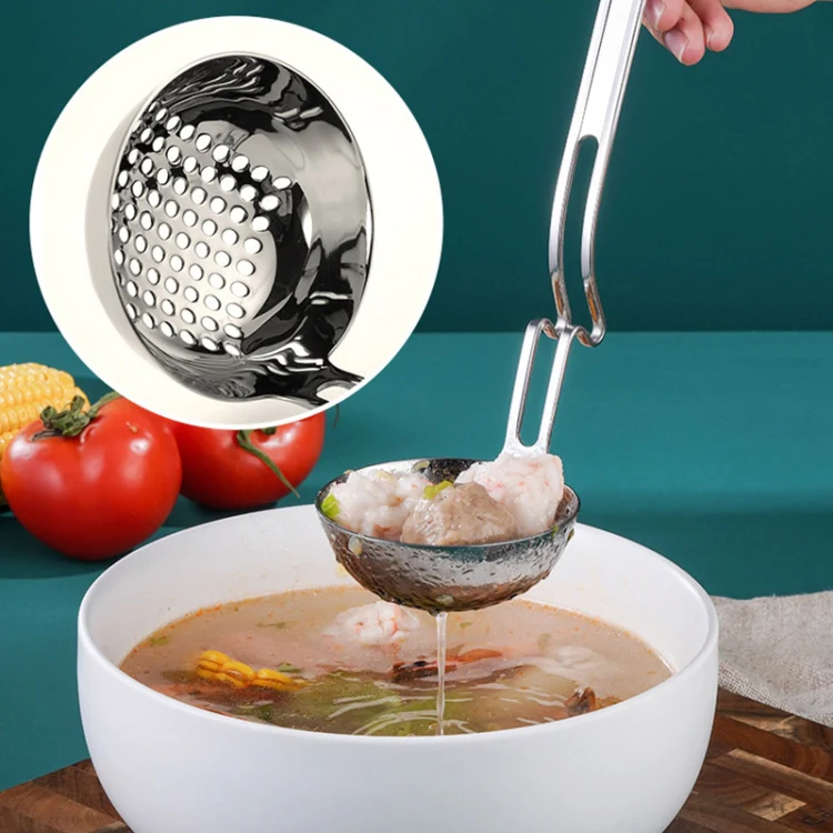 Stainless Steel Hot Pot Hanging Wall Spoon Creative Fishing Spoon Porridge Spoon, Style:Soup Spoon - Image 6