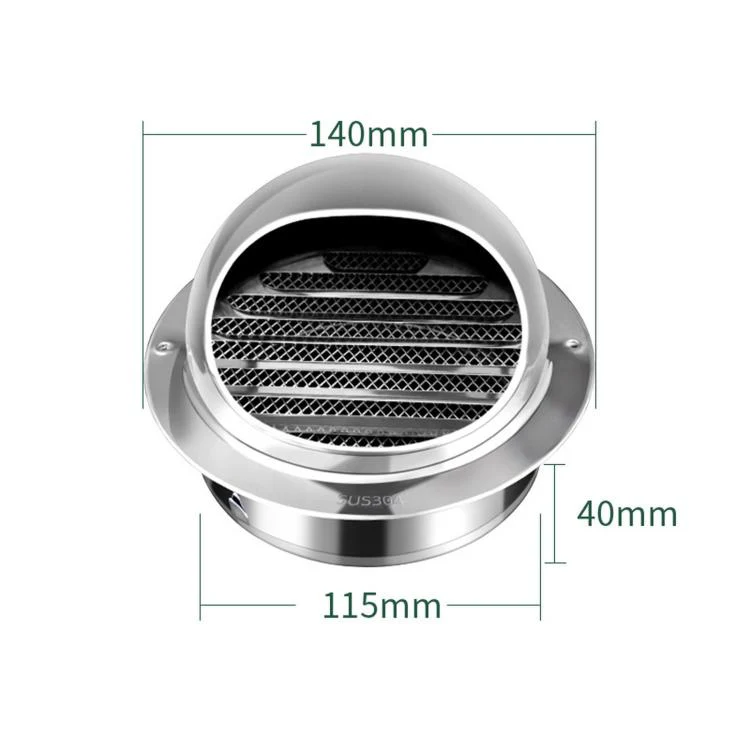 Stainless Steel Range Hood Exhaust Pipe Vent Exterior Wall Rainproof Cover, Size: 120# 304 Polished Thickened - Image 2