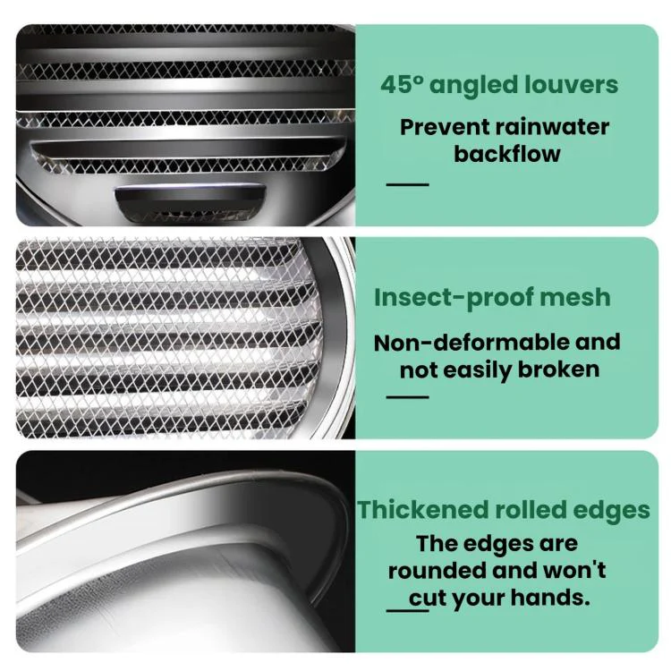 Stainless Steel Range Hood Exhaust Pipe Vent Exterior Wall Rainproof Cover, Size: 130# Polished Thickened - Image 4