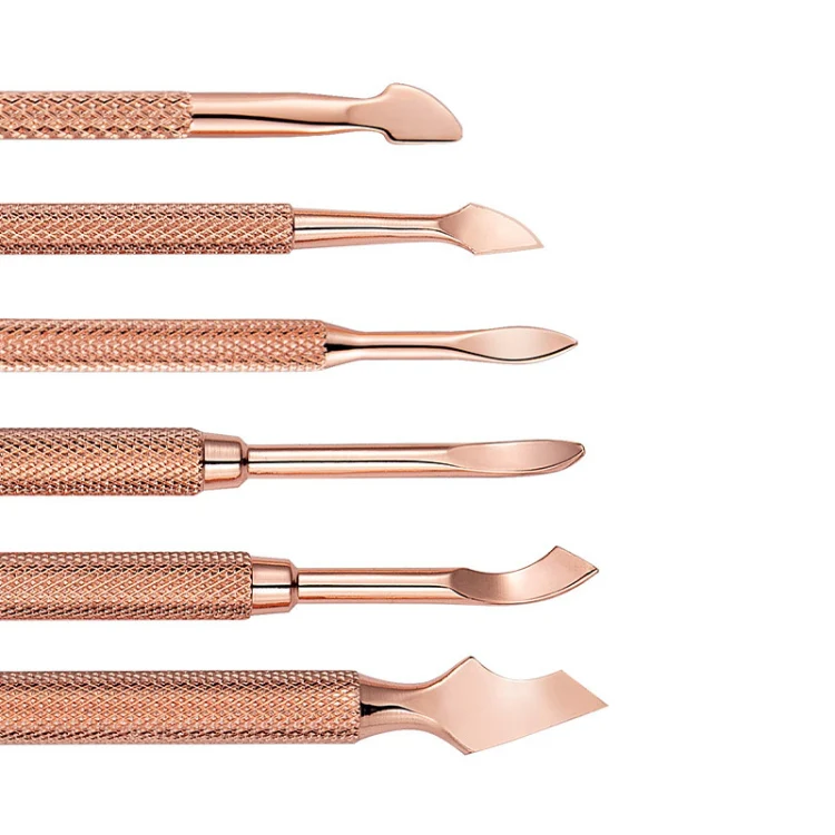 Stainless Steel Rose Gold Double-Headed Steel Push Dead Skin Scissors Nail Set,Style: D501 - Image 6