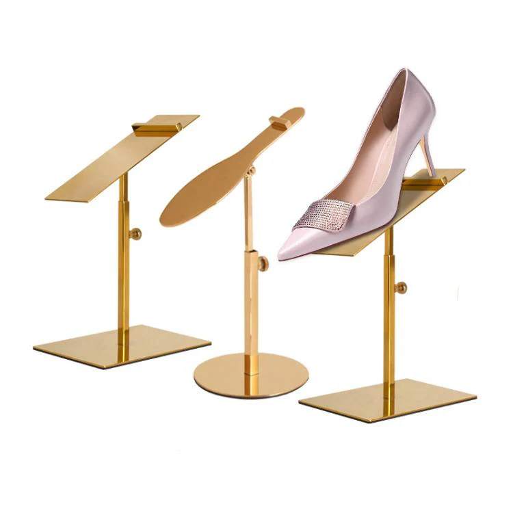 Stainless Steel Shoe Racks High-Heeled Shoe Display Stands, Style: 140x50mm Black Adjustable Foot - Image 6