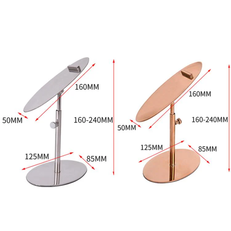 Stainless Steel Shoe Racks High-Heeled Shoe Display Stands, Style: Mirror Finish Oval Top Bottom - Image 2