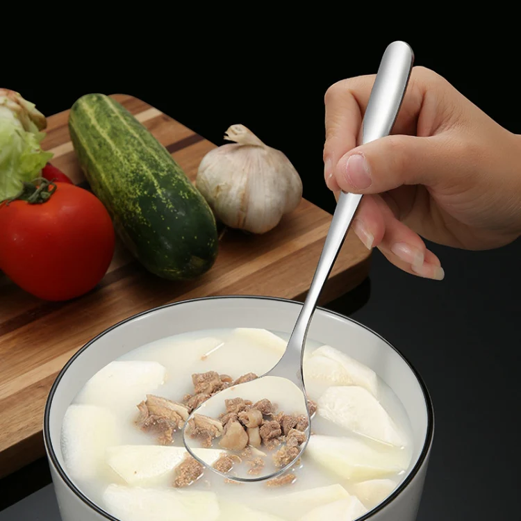 Stainless Steel Soup Spoon Restaurant Common Spoon Household Rice Bowl, Size:Small - Image 6