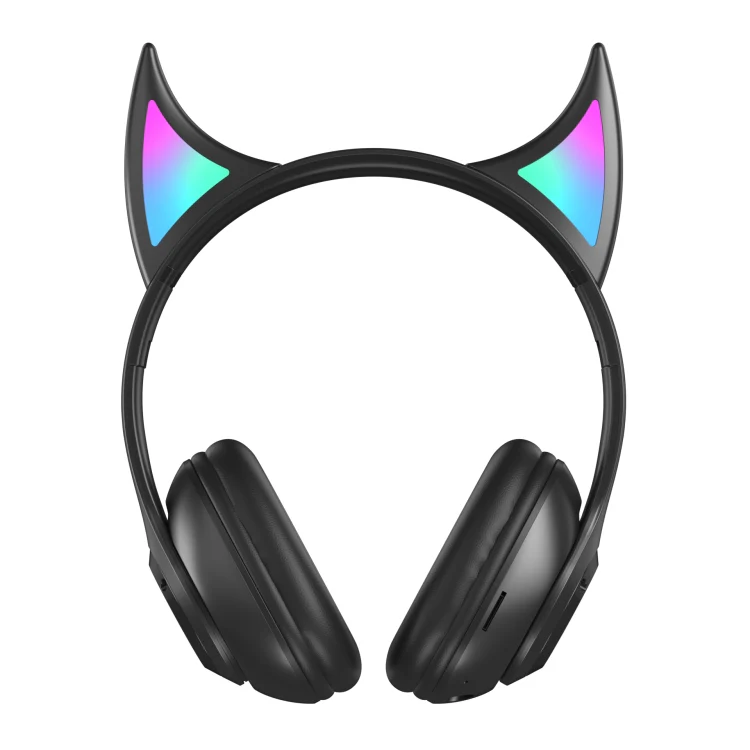 STN25 Devil Ear RGB Light Wireless Music Headset For Children with Mic(Black) - Image 2