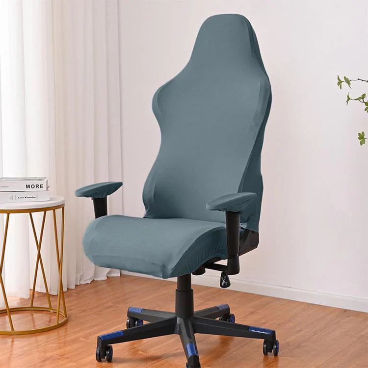 Stretch Gaming Chair Cover Elastic Computer Office Desk Chair Slipcover With Armrest Covers(Blue Gray)