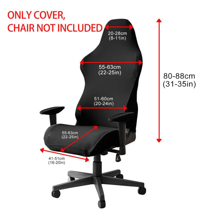 Stretch Gaming Chair Cover Elastic Computer Office Desk Chair Slipcover With Armrest Covers(Blue Gray) - Image 8
