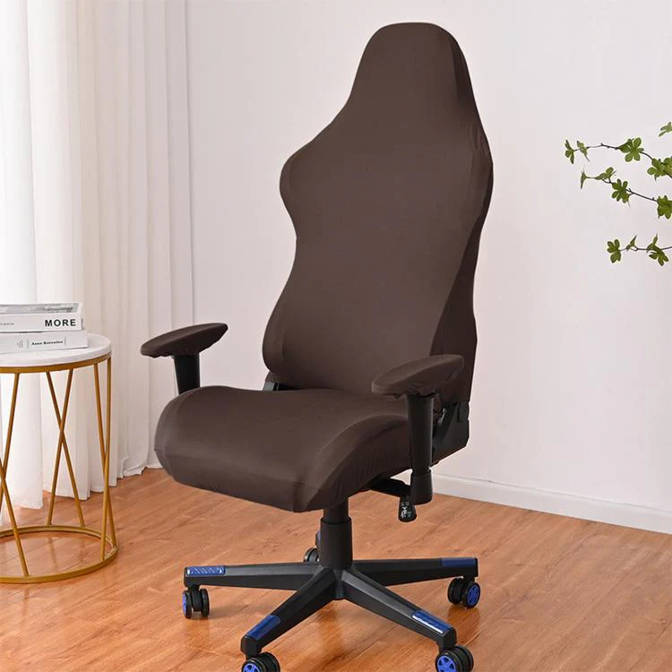 Stretch Gaming Chair Cover Elastic Computer Office Desk Chair Slipcover With Armrest Covers(Dark Brown)