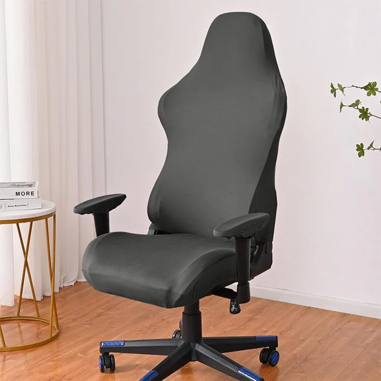 Stretch Gaming Chair Cover Elastic Computer Office Desk Chair Slipcover With Armrest Covers(Dark Gray)
