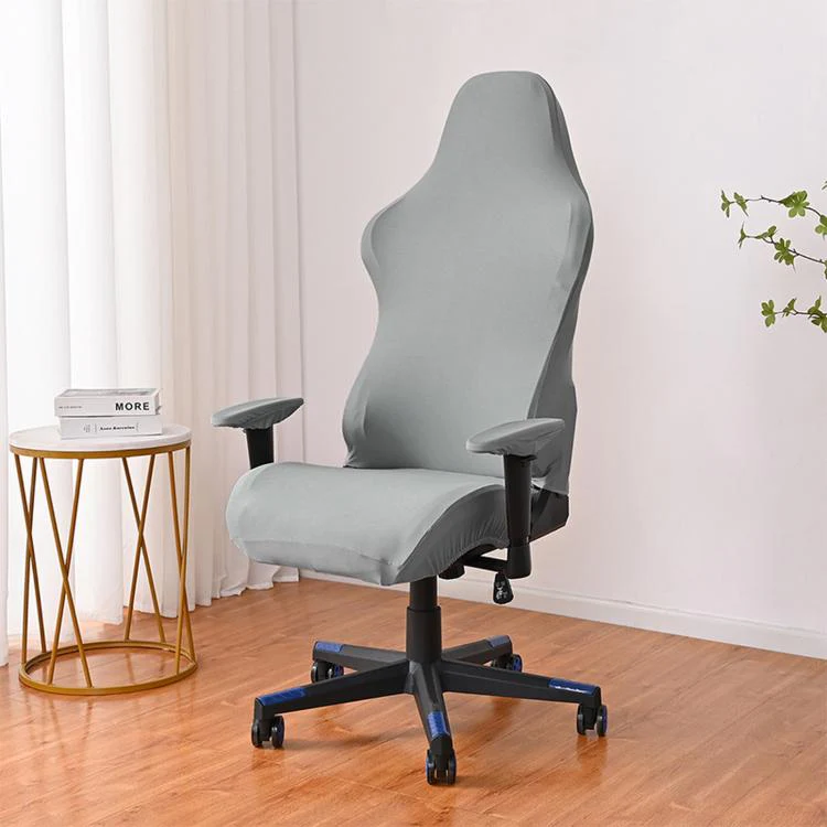 Stretch Gaming Chair Cover Elastic Computer Office Desk Chair Slipcover With Armrest Covers(Light Gray)