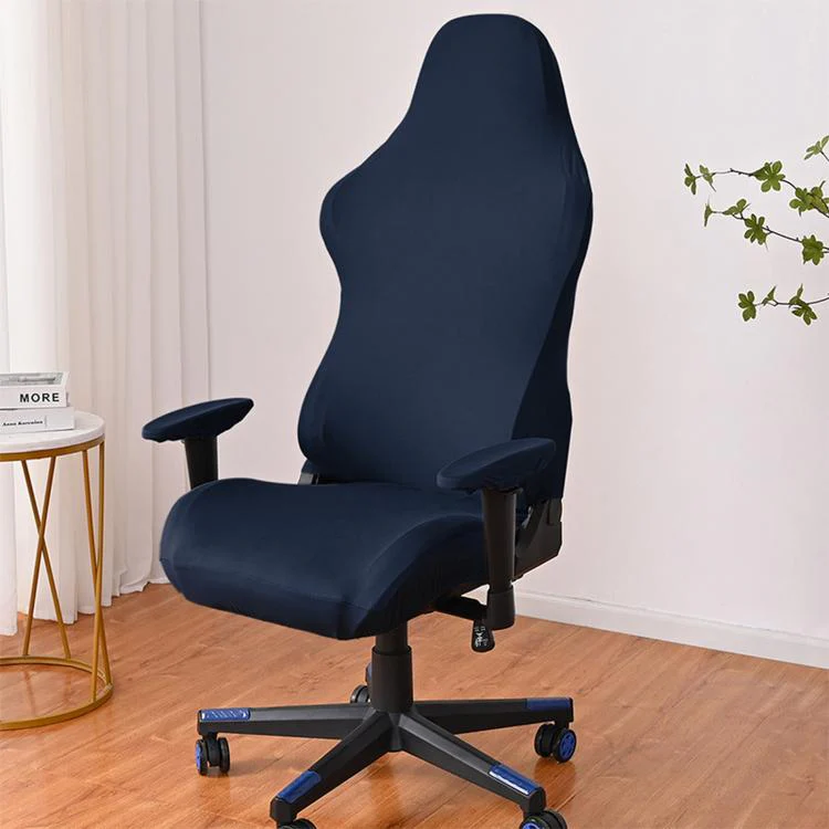 Stretch Gaming Chair Cover Elastic Computer Office Desk Chair Slipcover With Armrest Covers(Navy)