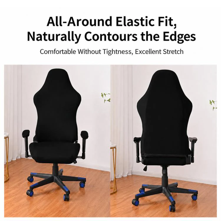 Stretch Gaming Chair Cover Elastic Computer Office Desk Chair Slipcover With Armrest Covers(Navy) - Image 3