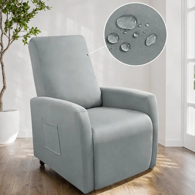 Stretch Recliner Chair Cover Water Resistant Small Reclining Sofa Slipcover(Light Gray)