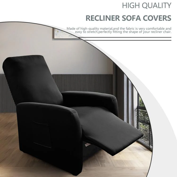 Stretch Recliner Chair Cover Water Resistant Small Reclining Sofa Slipcover(Light Gray) - Image 5