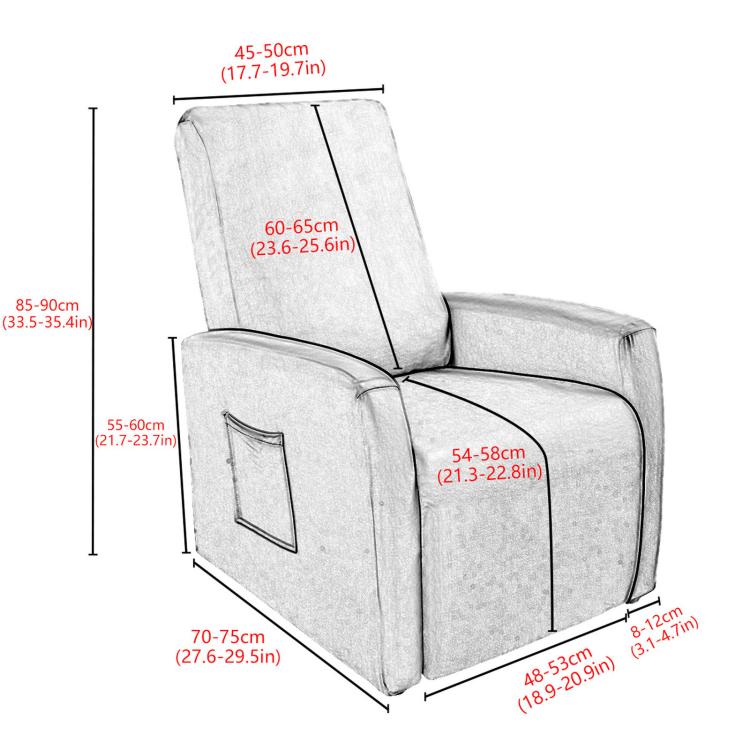 Stretch Recliner Chair Cover Water Resistant Small Reclining Sofa Slipcover(Light Gray) - Image 7