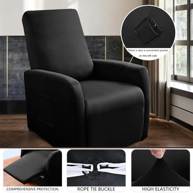 Stretch Recliner Chair Cover Water Resistant Small Reclining Sofa Slipcover(Wine Red) - Image 4