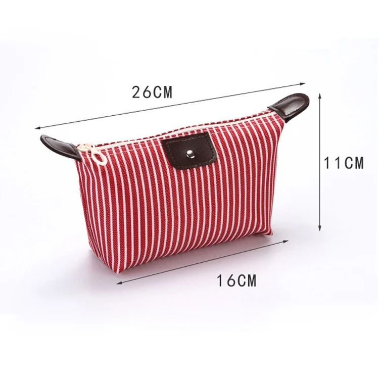 Striped Dumpling Cosmetic Bag Travel Folding Toiletry Bag(Purple) - Image 3