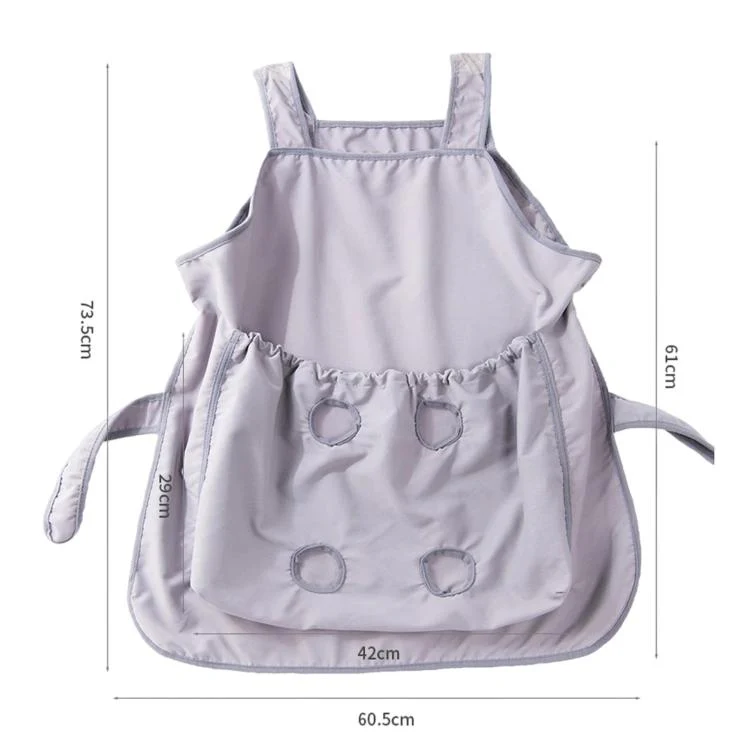 Summer Cat Grooming Apron For Nail Trimming Anti-Hair Sticking Design With Feet Opening(Grey) - Image 2