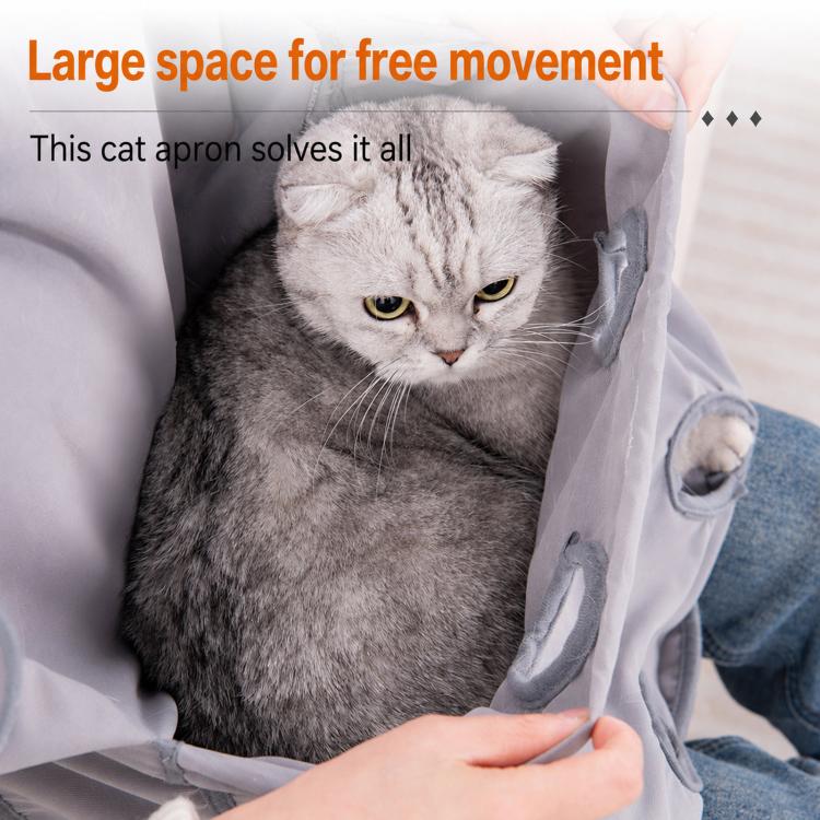 Summer Cat Grooming Apron For Nail Trimming Anti-Hair Sticking Design With Feet Opening(Grey) - Image 4