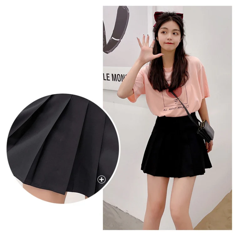Summer High Waist Pleated Skirt Student A-Shaped Skirt, Size: XL(Gray) - Image 5